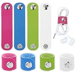 Oruola 8 Pcs Phone Cable Tidy, Portable Leather Cord Organizer, Charger Cable Tidy, Reusable Cell Phone Cords Organizer for Cables, USB Charger Cords,Wrap Headphone, 4 Colors