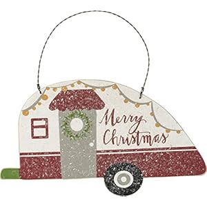 Primitives by Kathy Merry Christmas Wire Wood Hang Up Camper Decorative Hanging Ornaments