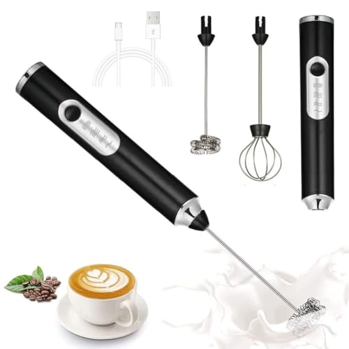 Image of Milk Frother Hand Blender Electric Foam Maker USB Rechargeable - Whisker Electric Blender for Milk Electric Coffee Beater for Cappuccino Maker Egg Beater Hand Blender