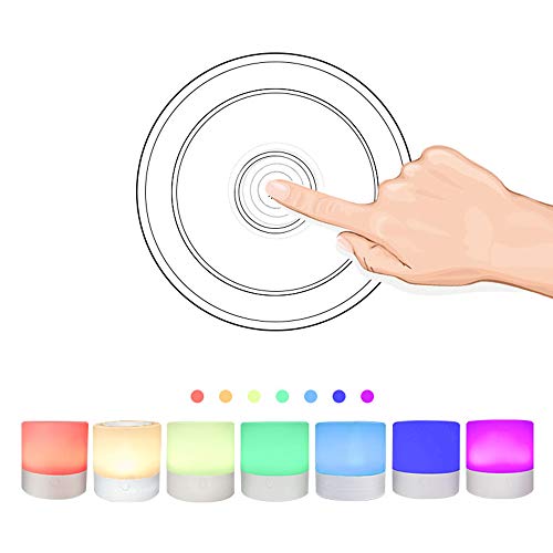 Luz noturna de LED, luminária de mesa de cabeceira inteligente com controle de toque, recarregável,