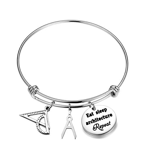 Image of ENSIANTH Architect Bracelet Architecture Gift Eat Sleep Architecture Repeat Expandable Bangle Gift for Architecture (Architect Bracelet)