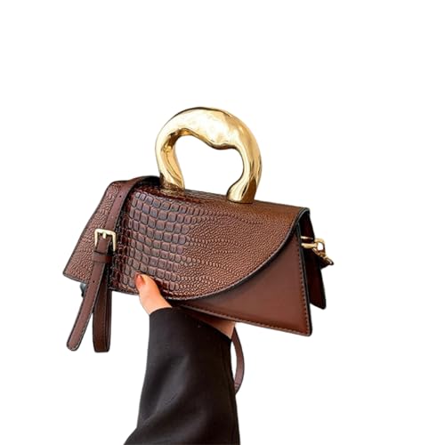 Image of Women Vegan Leather Evening Handbag Crocodile Pattern Handle Clutch Purse Cross Body Envelope Bag
