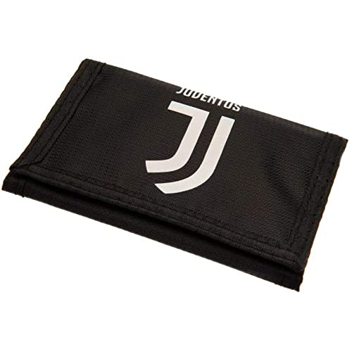 Image of Juventus Football Club Official Black and White Tri Fold Wallet Crest Badge Team