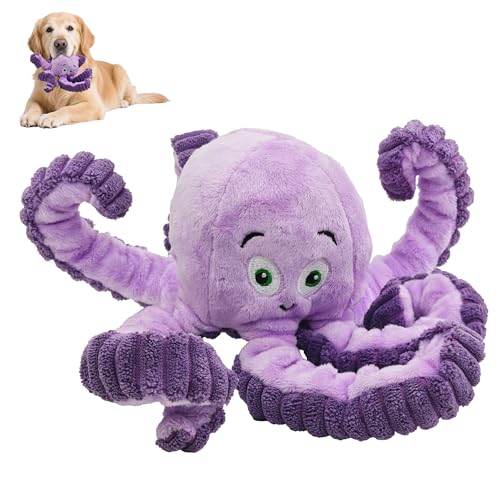 Qiiiiian Squeaky Dog Toys, Stuffed Large Dog Toys to Keep Them Busy, Interactive Plush Chew Toys with Crinkle Paper, Tough Pet Animal Toys for Small...