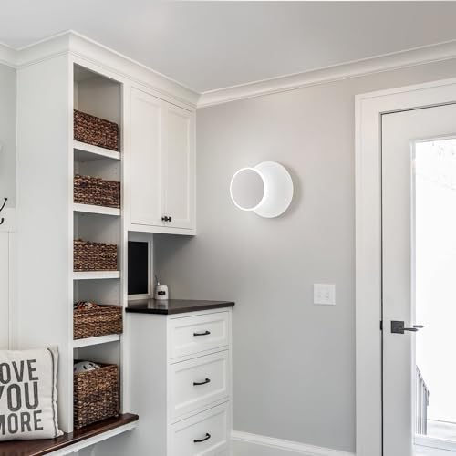Image of Modern LED White Wall Sconces Set of Two Acrylic Wall Lights Lighting Fixture 6000K White Light 8W Dimmable Wall Lamp Round Sconces Wall Lighting for Indoor Bedroom Bedside Hallway