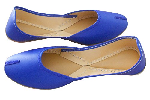 Chaussures indiennes en cuir synthétique bleu taille 25 pour femme