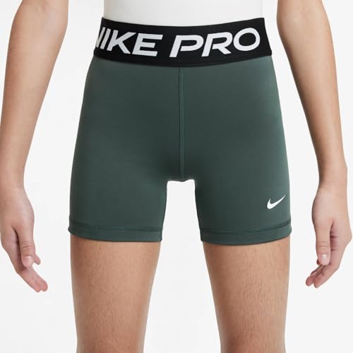 Image of Nike Girls' Pro Shorts (Little Big Kid), Vintage Green /White