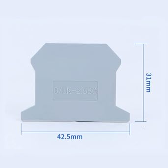 10Pcs D-UK2.5BG DIN Rail Mounted Terminal Block End Cover - Gray