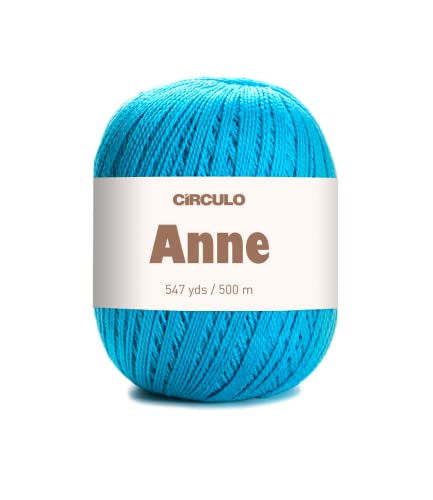 Image of CIRCULO Anne Yarn for Crocheting & Knitting, 100% Mercerized Brazilian Virgin Cotton, Soft Fingering Weight, 547 Yds, 5.19 Oz - Color 2194 Turquoise