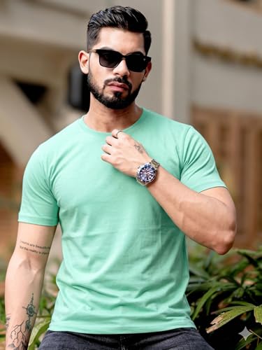 Image of RodZen 100% Pure Cotton Round Neck Regular Fit Plain Solid Half Sleeve T-Shirt Combo for Men & Boys (Pack of 2,3,4 Available in Size S to 2XL)