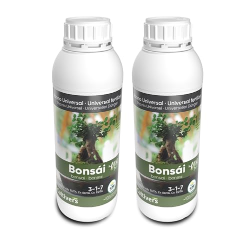 CULTIVERS Fertilizante Ecológico para Bonsái de 2x1L L Líquido con Micronutrientes y Aminoácidos. Abono 100% Orgánico y Natural. Favorece el Desarrollo y el Crecimiento controlado