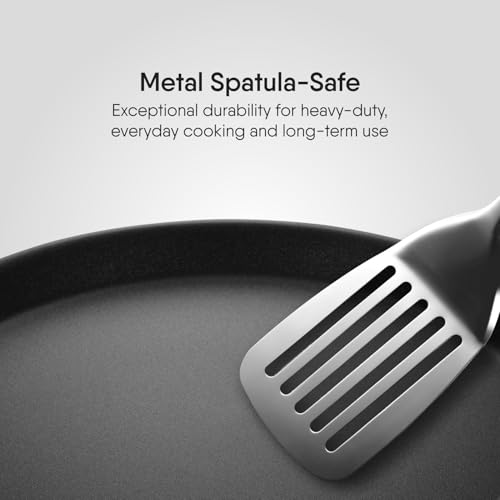 Image of Stahl Artisan Schild 28 cm Dosa Tawa Triply Stainless Steel + PEEK-Reinforced Non-Stick Dosa Tawa | Induction & Gas Compatible | Manufacturer Warranty