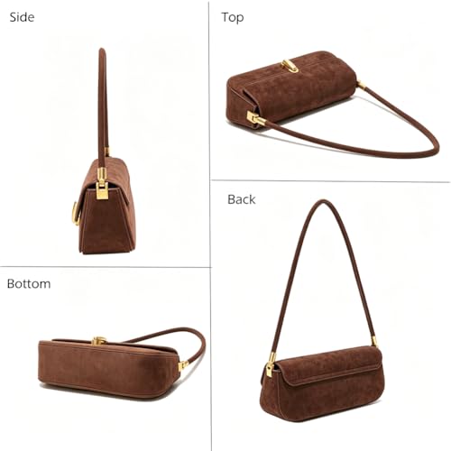 Faux Suede Square Shoulder Bag