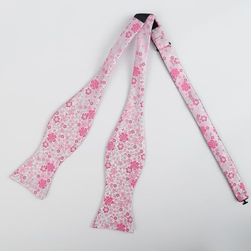 Image of Alizeal Mens 2pcs Floral Self-tied Bow Tie Pocket Square Set