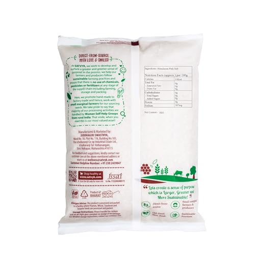 Image of S Siddhagiri's SATVYK THE HEALTH re STORE Himalayan Pink Salt (1kg) - Pure & Natural Mineral Rich Salt | Packed with 84 Minerals | Salt for Everyday Cooking | Natural Substitute of Iodised White Salt | Salt for Healthy Cooking