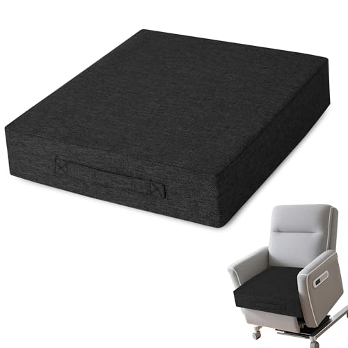 Image of AddGrace Recliner Cushions for Elderly Thick Seat Cushion 20 inchx20 inchx4 inch Chair Pads with Non Slip Backing and Washable Cover for Couch Armchair Chairs Black