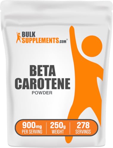 BulkSupplements.com Beta Carotene Powder - Beta Carotene Supplement Vitamin A Supplement for Immune and Vision Support - Gluten Free 900mg per Serving 250g (8.8 oz) (Pack of 1)