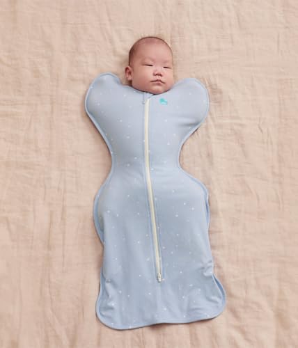 Image of Love to Dream Swaddle Up Original, Arms Up Position, Light and Ultra Breathable Cotton - Wearable Blanket - 1.0 TOG - (20-24C) Ideal for Moderate Temps, Medium 13-19lbs, Twinkle Powder Blue