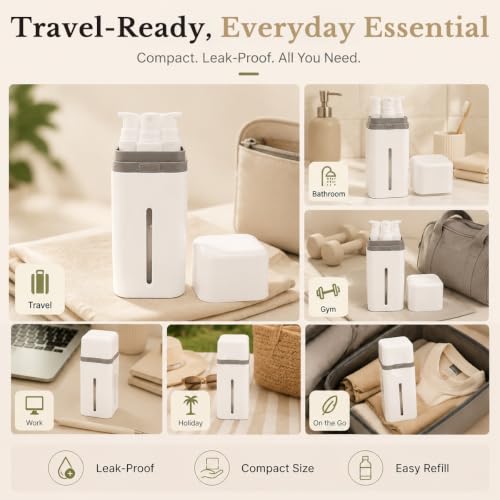Image of MAYCREATE 4 in 1 Travel Bottle Kit for Toiletries Small Toiletry Containers