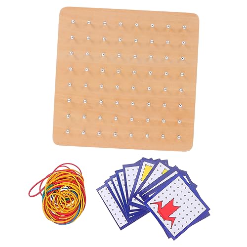Toddmomy 1Set Creative Wooden Pegboard for Educational Geoboard Playset with Colorful Pegs Math Learning Tool for Spatial Awareness and Fine Motor Skills Development