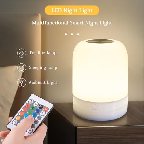 Xoidmivcn XOID-002 Night Light For Baby Nursery, 12 Colours Bedside Touch Sensor Night Light For Kids Breastfeeding And Sleep Aid, Usb Rechargeable Nursery Lights With Dimmable, Warm Light thumb #3