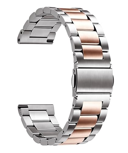 Image of BINLUN Stainless Steel Watch Band Replacement Brushed Finish Metal Watch Straps for Men and Women 20mm /22mm /24mm