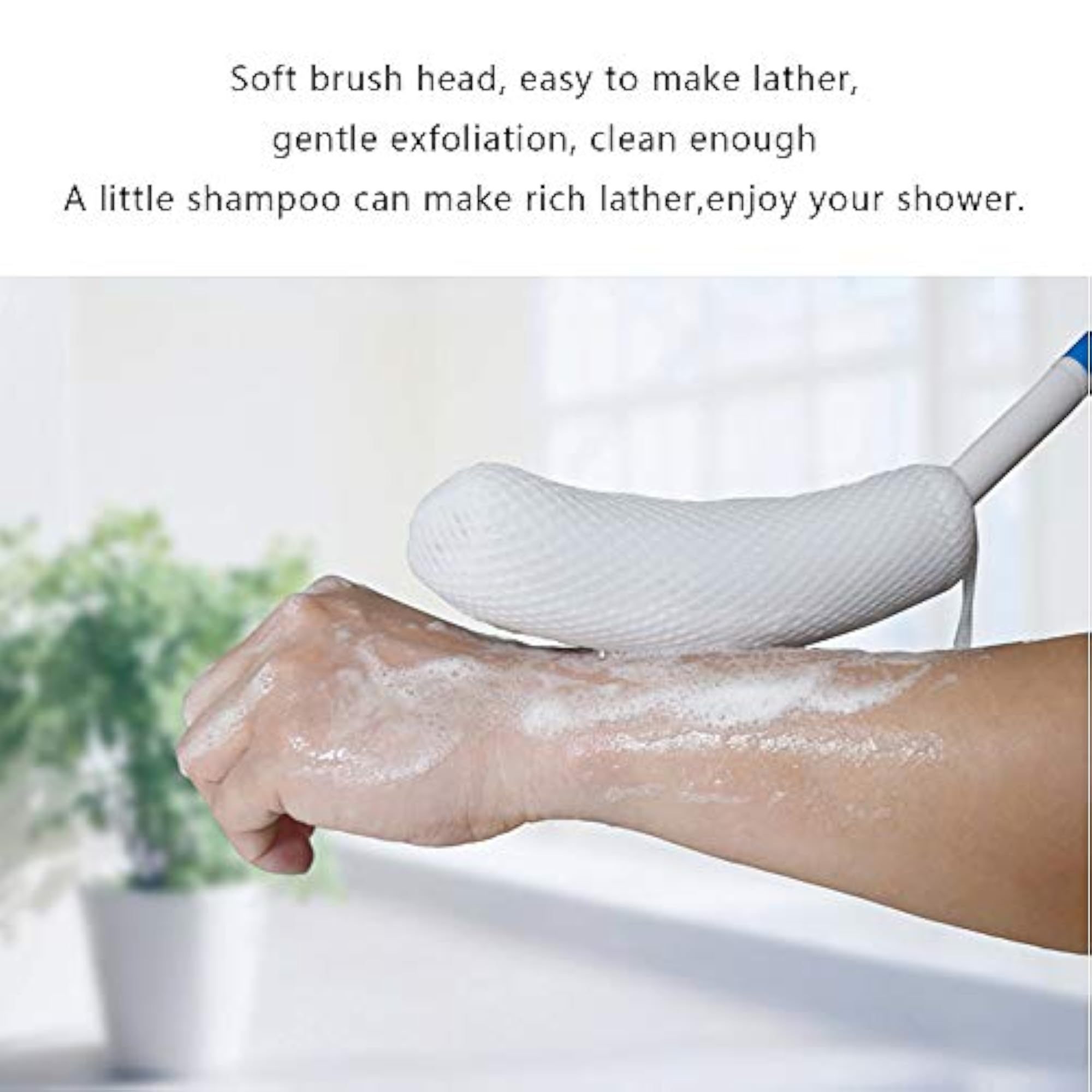 15.35 Inches Long Curved Bath Brush, Easy Reach