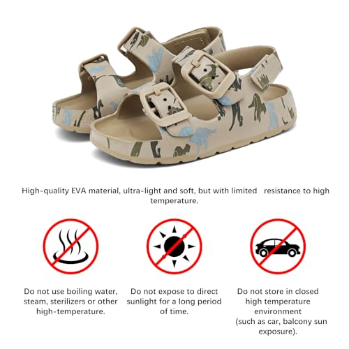 Image of ChayChax Toddler Boys Girls Double Buckle Sandals Children's Adjustable Back Strap Water Sandal