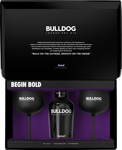 Bulldog London Dry Gin Geschenkset - 1 x 0,7 l - Gin Set mit 2 Gläsern - Bulldog Gin aus 12 naturbelassenen… – Bild 4