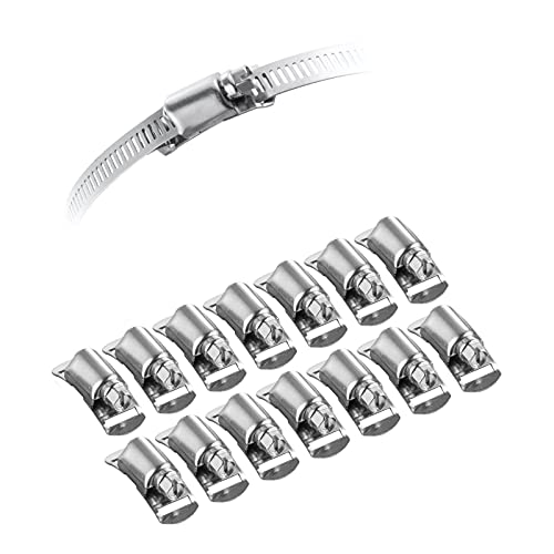 STEELSOFT Strong DIY Hose Clamp Fasteners Only, 304 Stainless Steel Worm Clamp Fasteners 14 PCS
