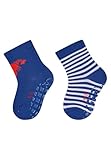 Sterntaler ABS Socken Doppelpack Krebs – Baby- und Kinder ABS Socken im Doppelpack mit Krebs- und Ringel-Motiv, rutschfest, Meerblau, Größe 26
