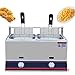 Friggitrice professionale a gas, doppia vasca friggitrice a doppio cestello friggitrice elettrica in acciaio inox a risparmio energetico e durevole a gas multifunzionale commerciale 6L * 2