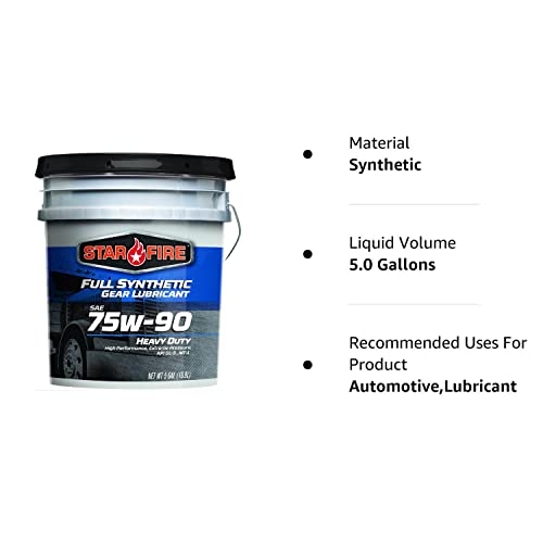 Starfire Full Synthetic 75W90 Gear Lubricant 5 Gallon Pail #TOP1