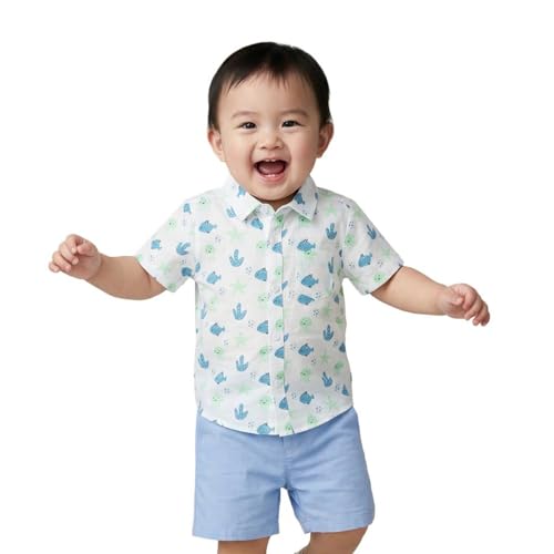 Image of Nautinati Boys Printed Shirt & Short Clothing Set Combo | Age 0-3 Years