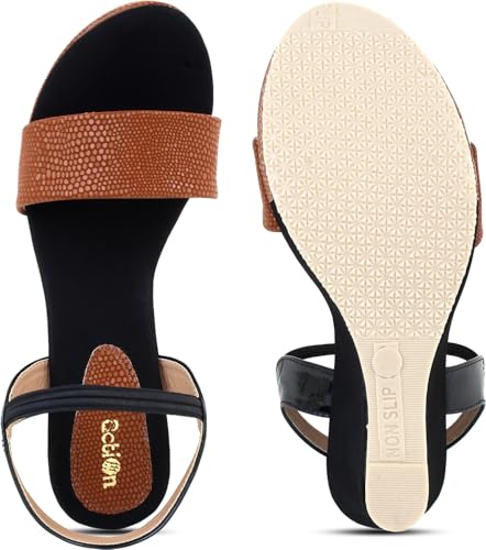 Image of Action Women's Suede Wedge Sandals| Black and Mint| Ankle Strap| Heel Aqua