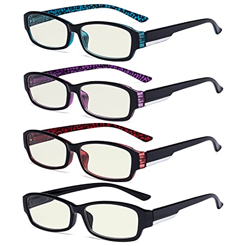 Image of Eyekepper 4-pack Reading Glasses Blue Light Blocking for Women +0.5