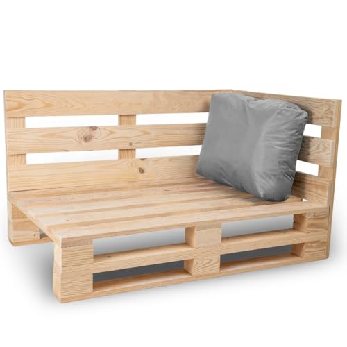 Bananair Coussin Palette Déhoussable, Tissu Imperméable et Anti-UV – Angle 60x40 cm (Gris Foncé)