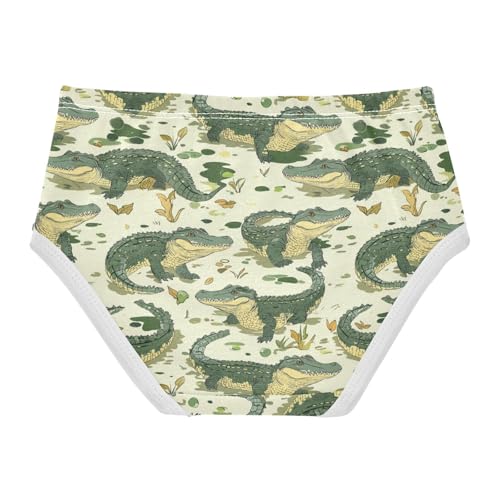 ZZKKO Green Crocodiles Girls Underwear Toddler Panties for Girls Comfort Brief Size 2-8T2