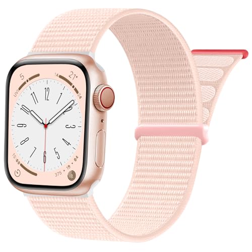 SNBLK Sport Nylon Loop Band Compatible with Apple Watch Bands for Women Men 40mm 41mm 42mm 44mm 45mm 46mm 49mm 38mm, Breathable Braided Stretchy Strap for iWatch SE Series 11/10/9/8/7/6/5/4/