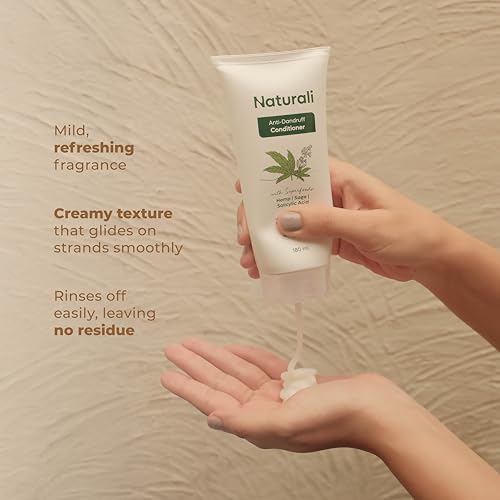 Image of Naturali Anti-Dandruff Conditioner with Sage & Salicylic Acid|No Sulphate, No Paraben|Calms Itchy Scalp|Exfoliates flaky scalp | Nourishes Strands | 180ml
