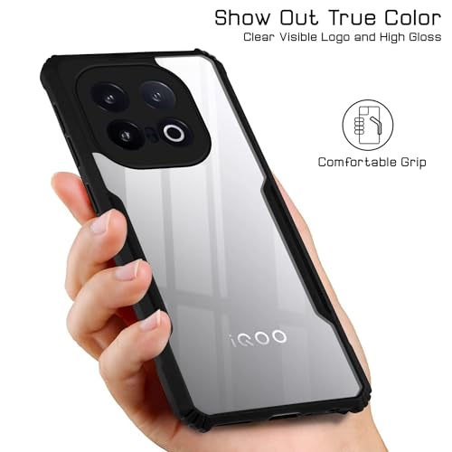 Image of Jkobi Back Cover Case for Vivo iQOO 13 (Shockproof with Polycarbonate Clear Panel | Professional Black)