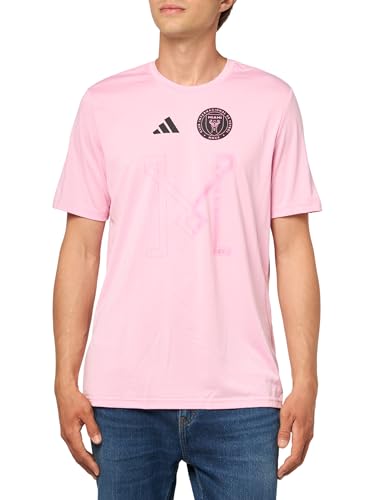 adidas Men's Inter Miami Cf Pre-Game Short Sleeve T-Shirt, True Pink/Club Inter De Futbol Miami, XS