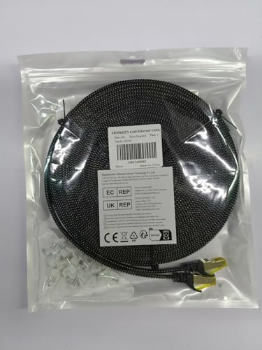 ARISKEEN Cat 8 Ethernet Cable 15M, High-Speed 40Gbps 2000MHz Internet Cable Braided Flat Gigabit Rj45 STP Shielded Internet Network Lan Cable Cord for Modem Router PC - Image 8