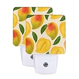 ASKFNASDKMFN Lot de 2 veilleuses mangue activées par capteur de lumière pour couloir, escalier et chambre d'enfant