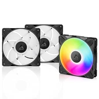 Arctic P14 Pro A-RGB - 3 Pack - Powerful Premium Fan, 140 mm PWM Fan with Y-Cable Splitte, 400-2500 RPM, 0 RPM <5% PWM, 5V Digital RGB, Fluid Dynamic Bearing, 4-Pin - Black