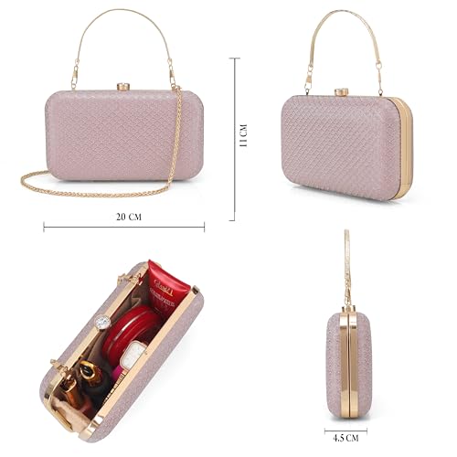 Image of BAG IN Women Evening Hand Clutch | Ladies Party Wedding Purse with Chain Strap