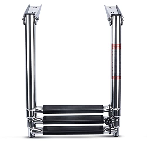 M-arine Baby 3 Stufen-Teleskopleiter aus Edelstahl mit 3 Stufen Cover