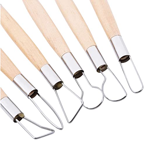 Bestgle 6pcs Clay Sculpting Tools Double Ended Wooden Ribbon Cutter Pottery Clay Modelling Carving Tool for Pottery Ceramics Sculpture Carving DIY Craft - Image 3