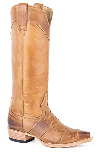 Stetson Womens Brown Leather Parker 15In Crown Cowboy Boots 8.5
