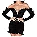 Zilosconcy Deep V Ruffled Hollow Casual Maniches Dress Lace Mesh Long Women's Dress Borsa Porta Cuscino